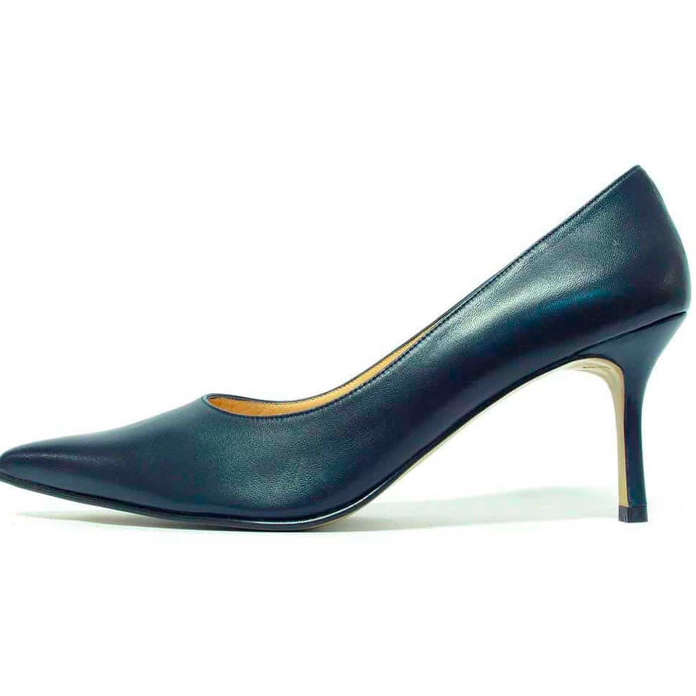 escarpins cuir lisse bleu, chaussures femme grande taille