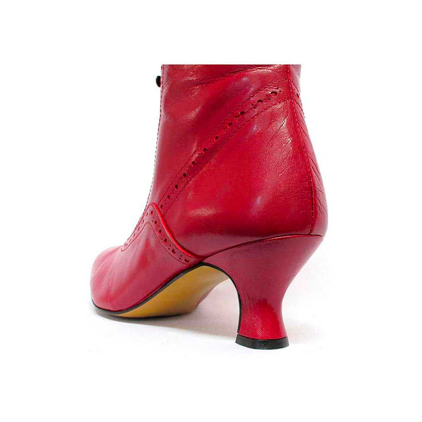 bottines cuir lisse rouge, chaussures femme grande taille