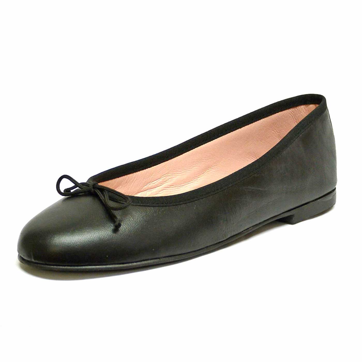 ballerines cuir lisse noir, chaussures femme grande taille