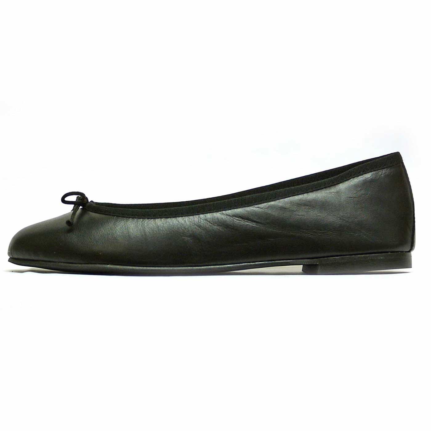 ballerines cuir lisse noir, chaussures femme grande taille