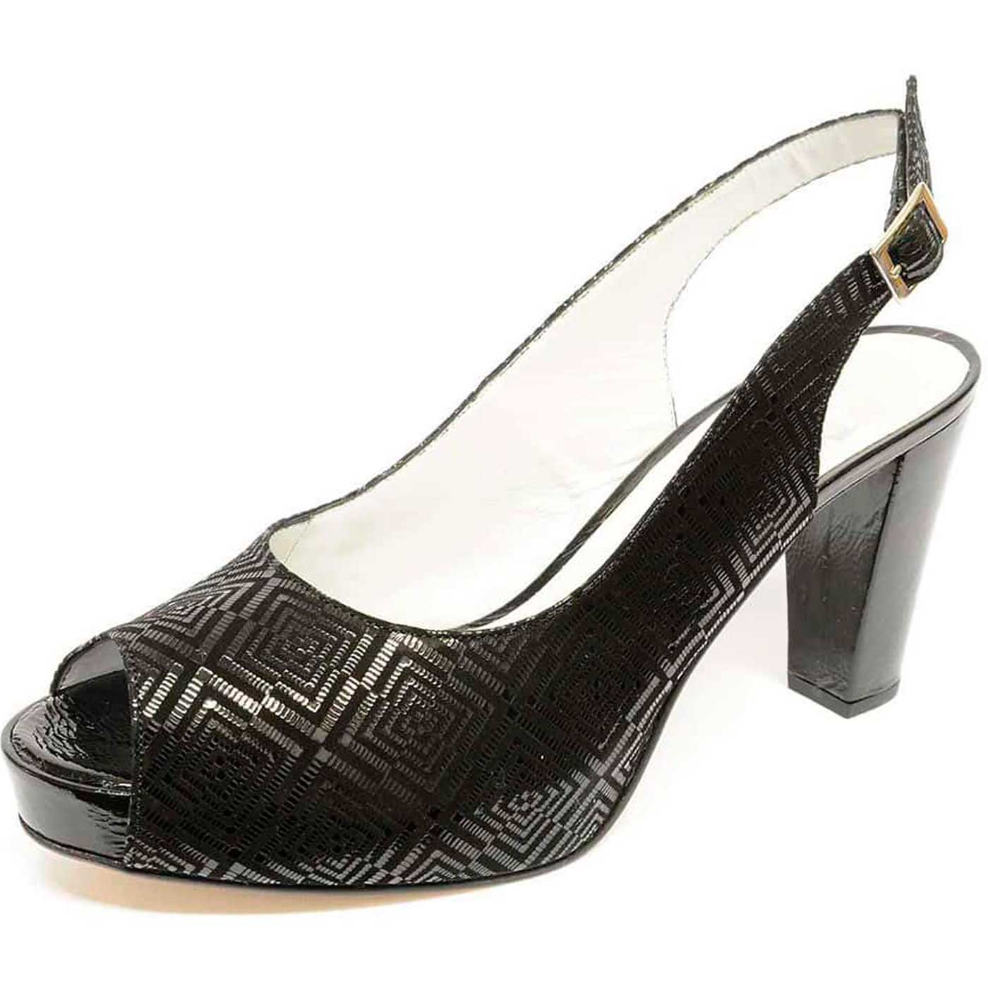 sandales velours noir, chaussures femme grande taille