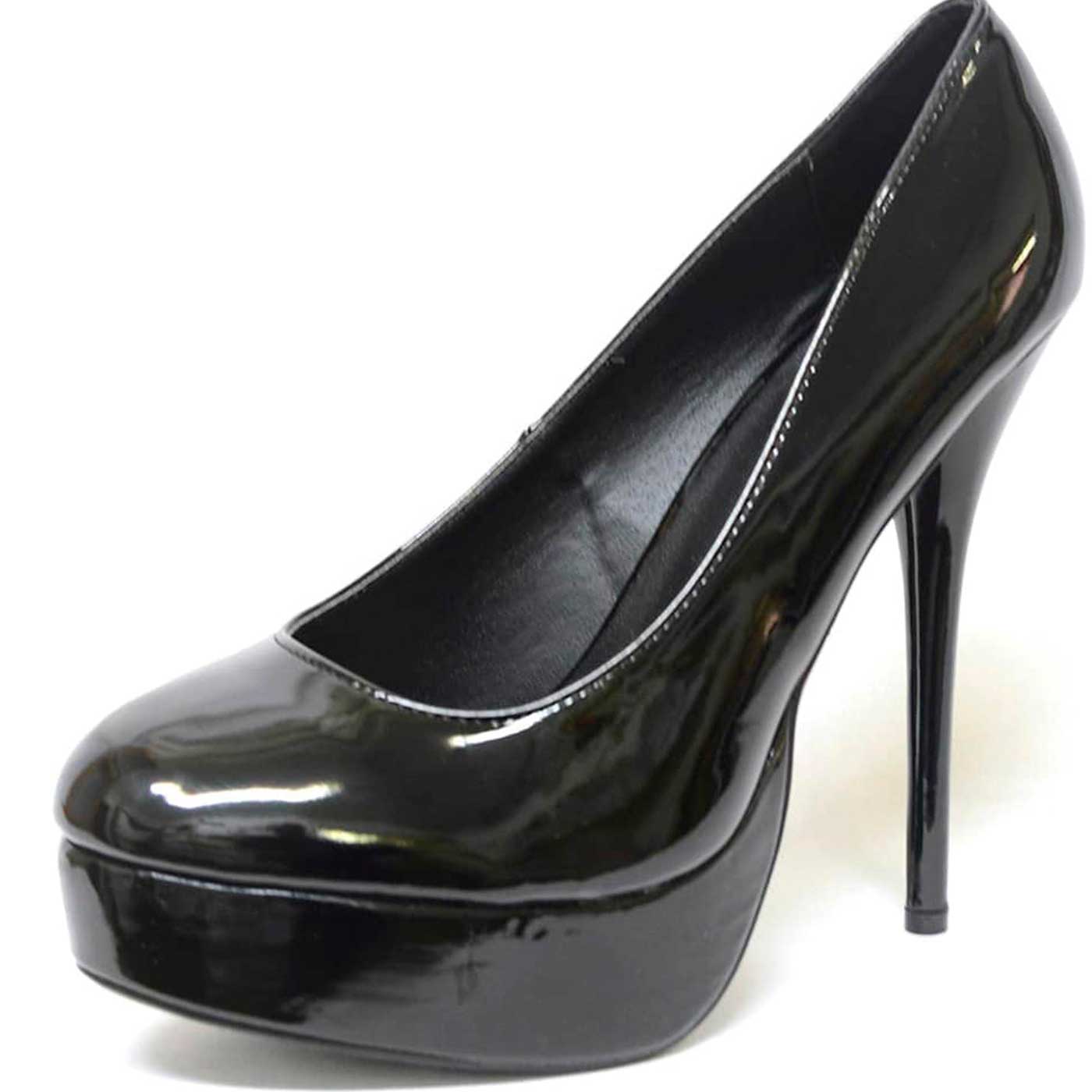 escarpins vernis noir, chaussures femme grande taille