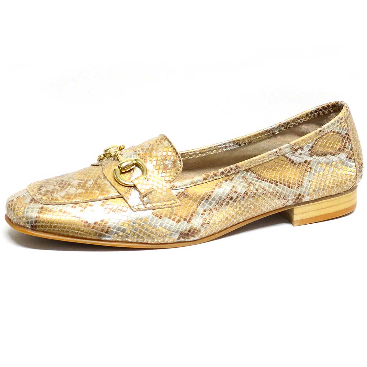 mocassins python or, chaussures femme grande taille