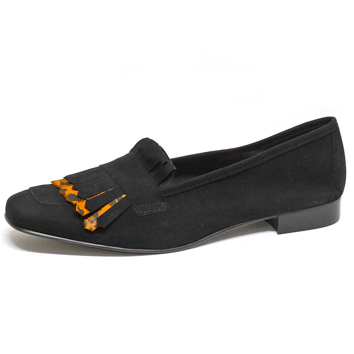 mocassins velours noir, chaussures femme grande taille