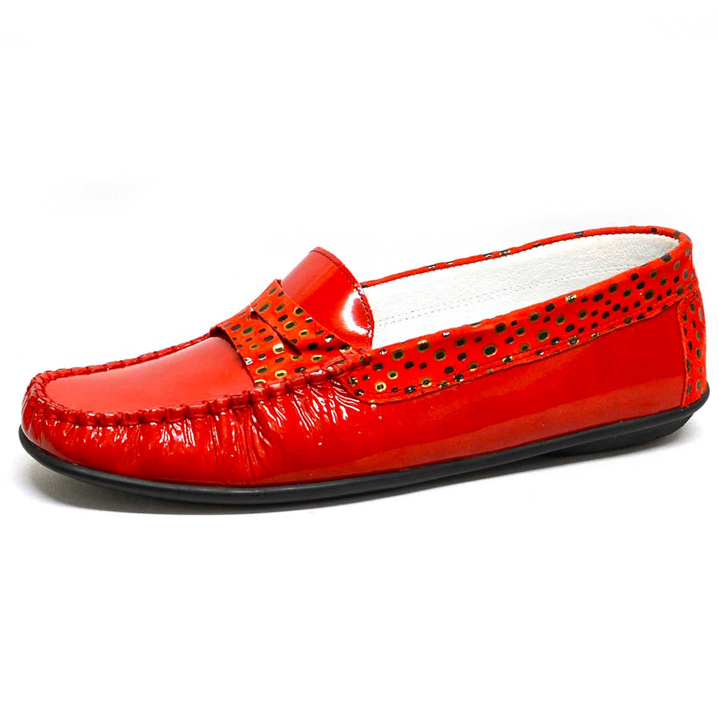 mocassins vernis rouge, chaussures femme grande taille