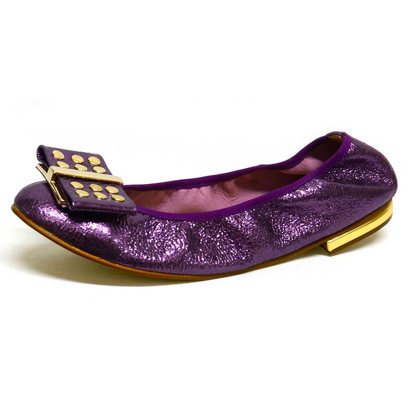 ballerines brillant violet, chaussures femme grande taille