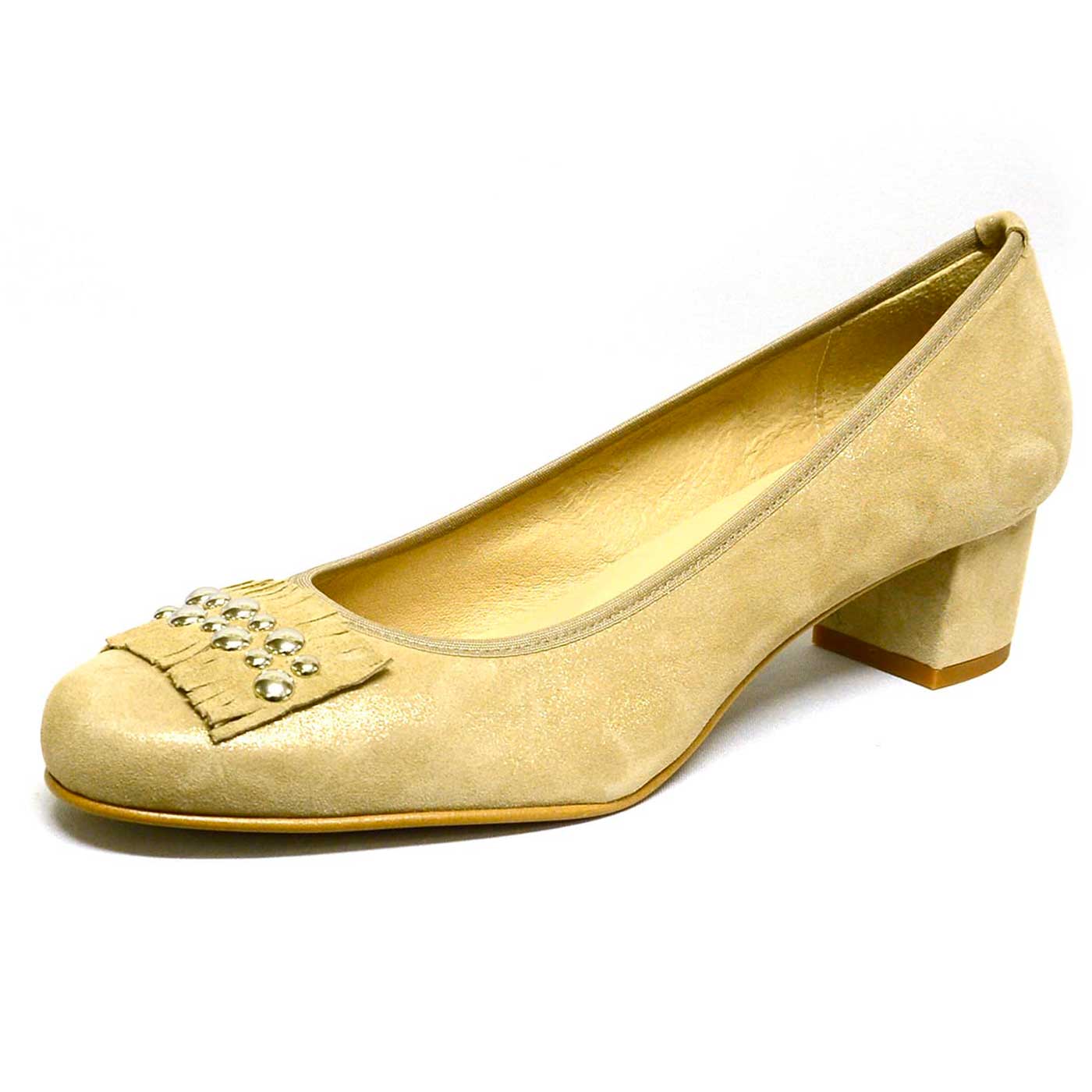 trotteurs cuir lisse beige or, chaussures femme grande taille