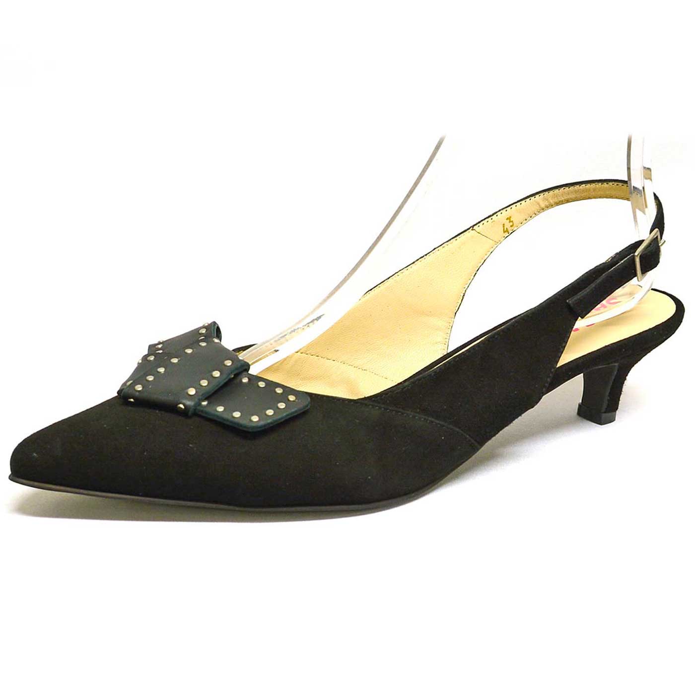 sandales velours noir, chaussures femme grande taille