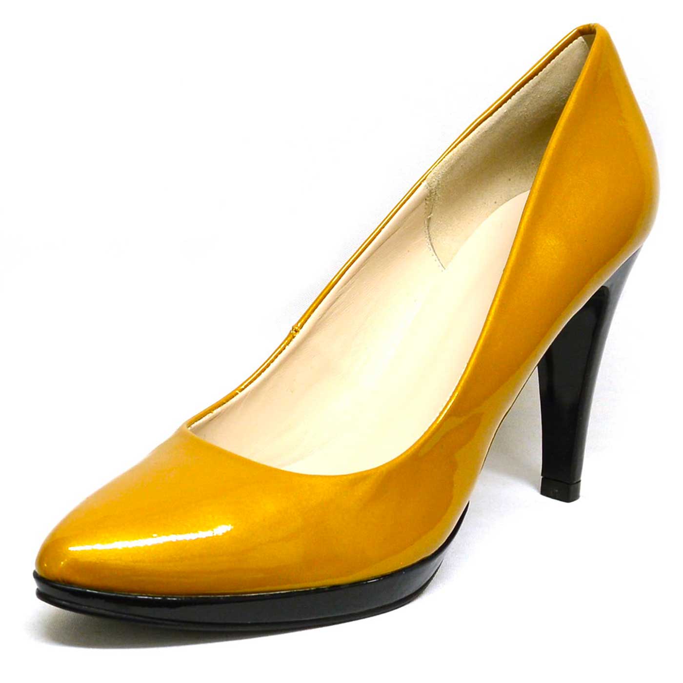 escarpins vernis jaune noir chaussures femme grande taille