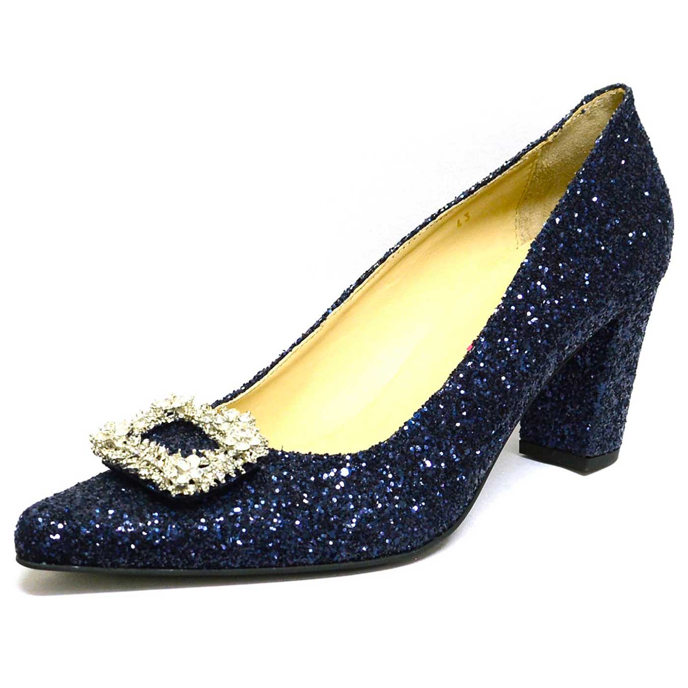 escarpins brillant bleu, chaussures femme grande taille