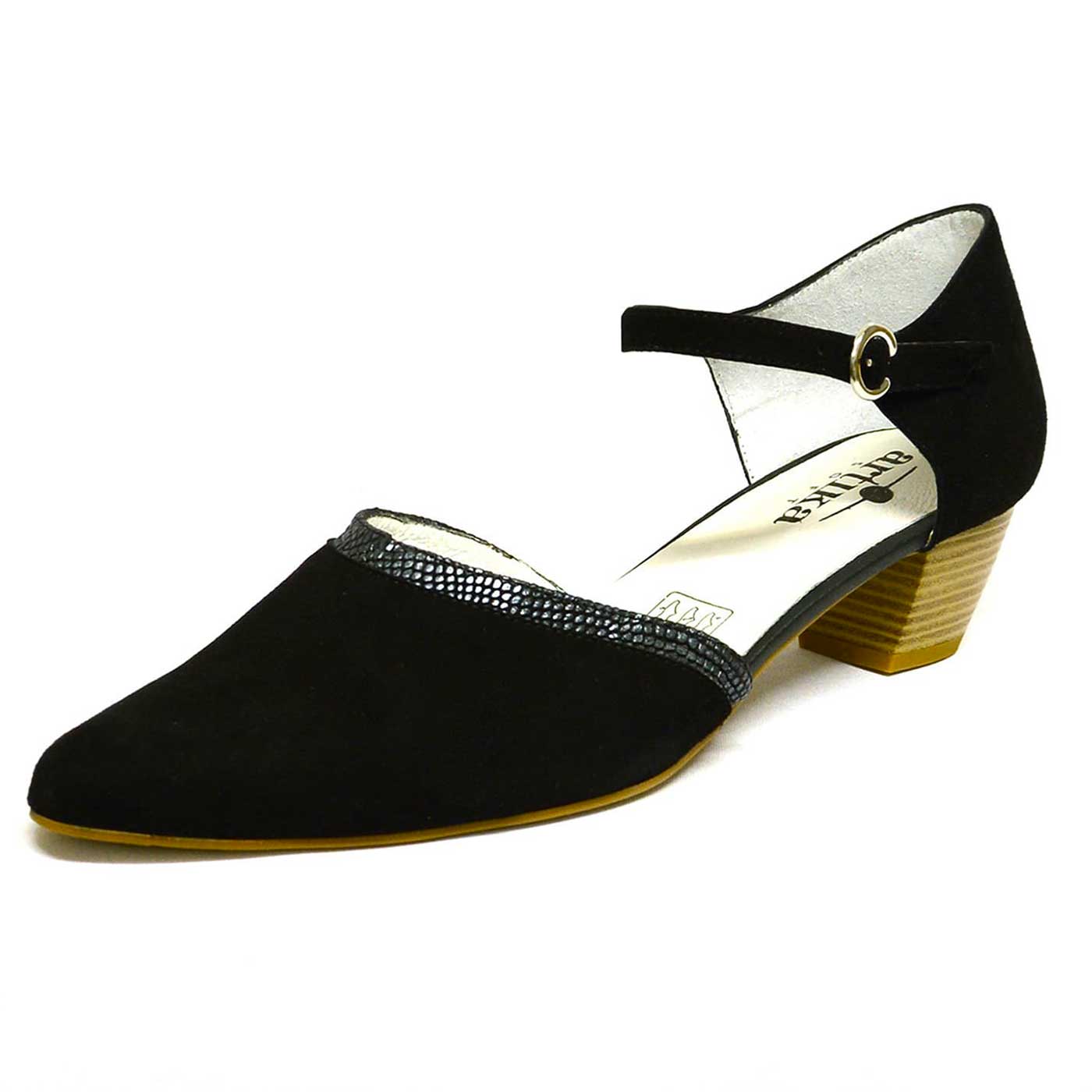 sandales velours noir, chaussures femme grande taille