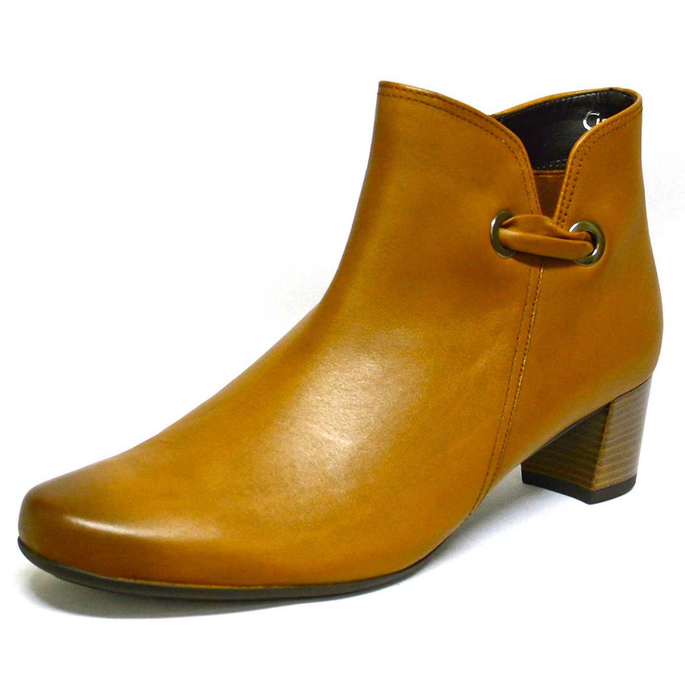 bottines cuir lisse camel, chaussures femme grande taille