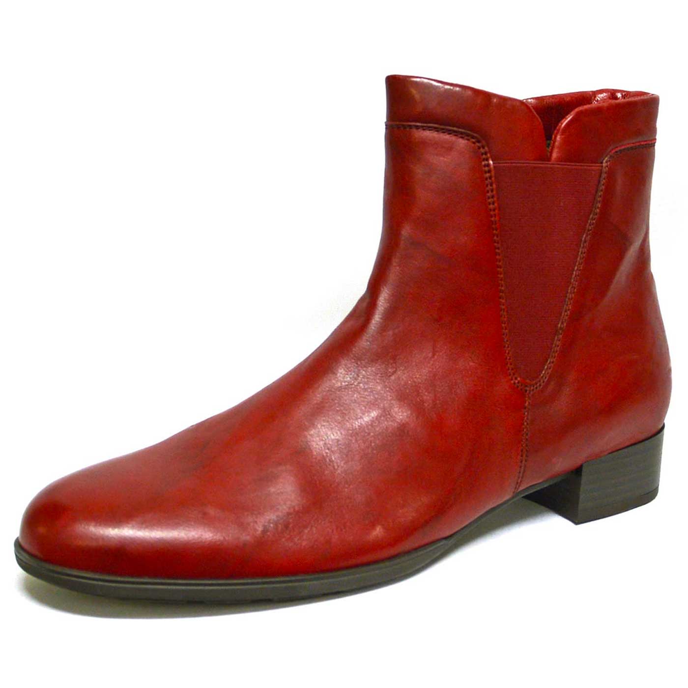 bottines cuir lisse rouge, chaussures femme grande taille