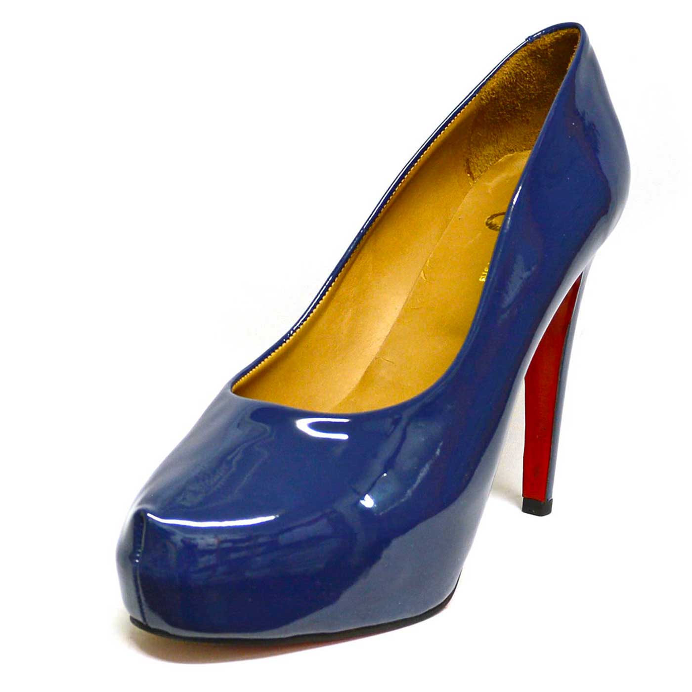 escarpins vernis bleu, chaussures femme grande taille