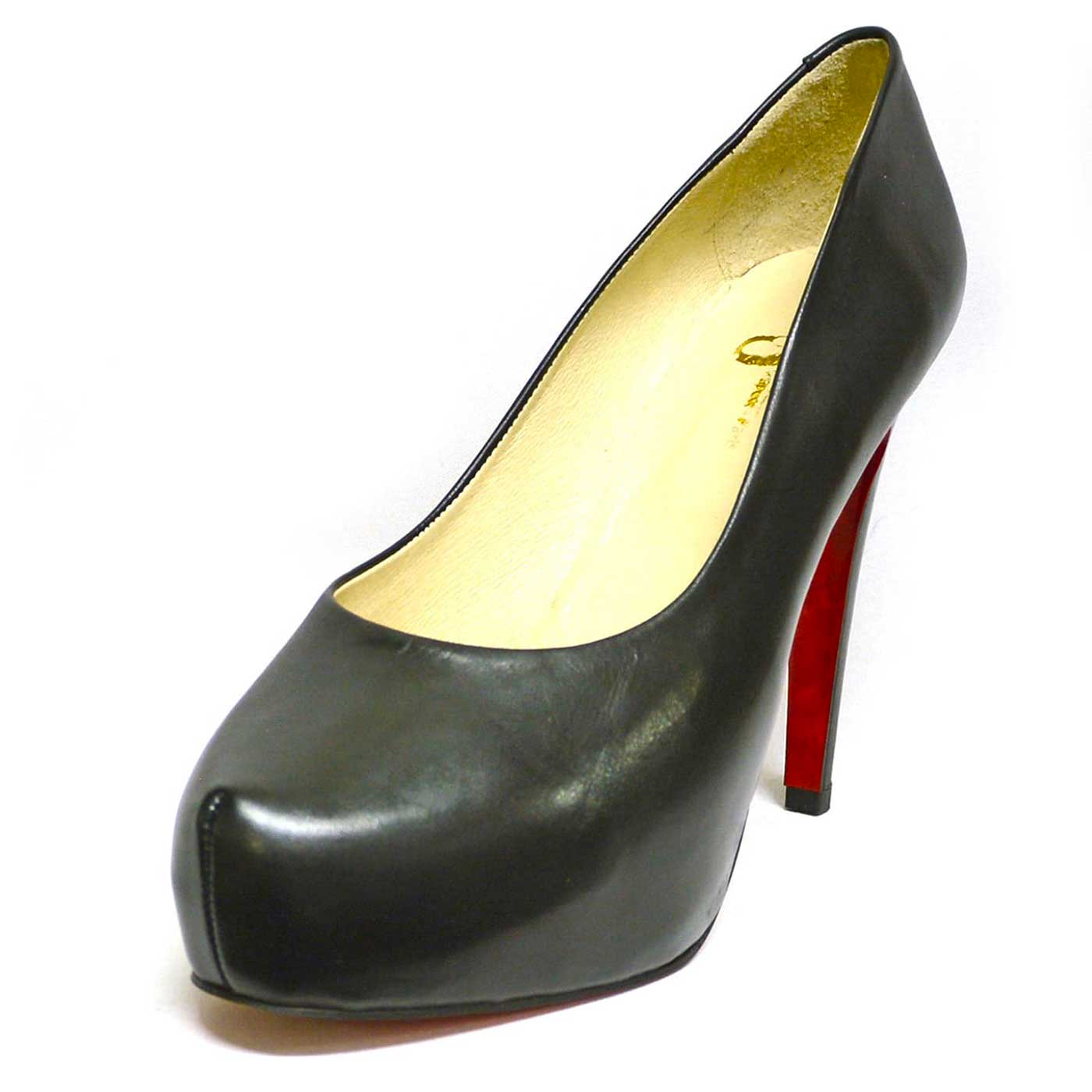 escarpins cuir lisse noir, chaussures femme grande taille