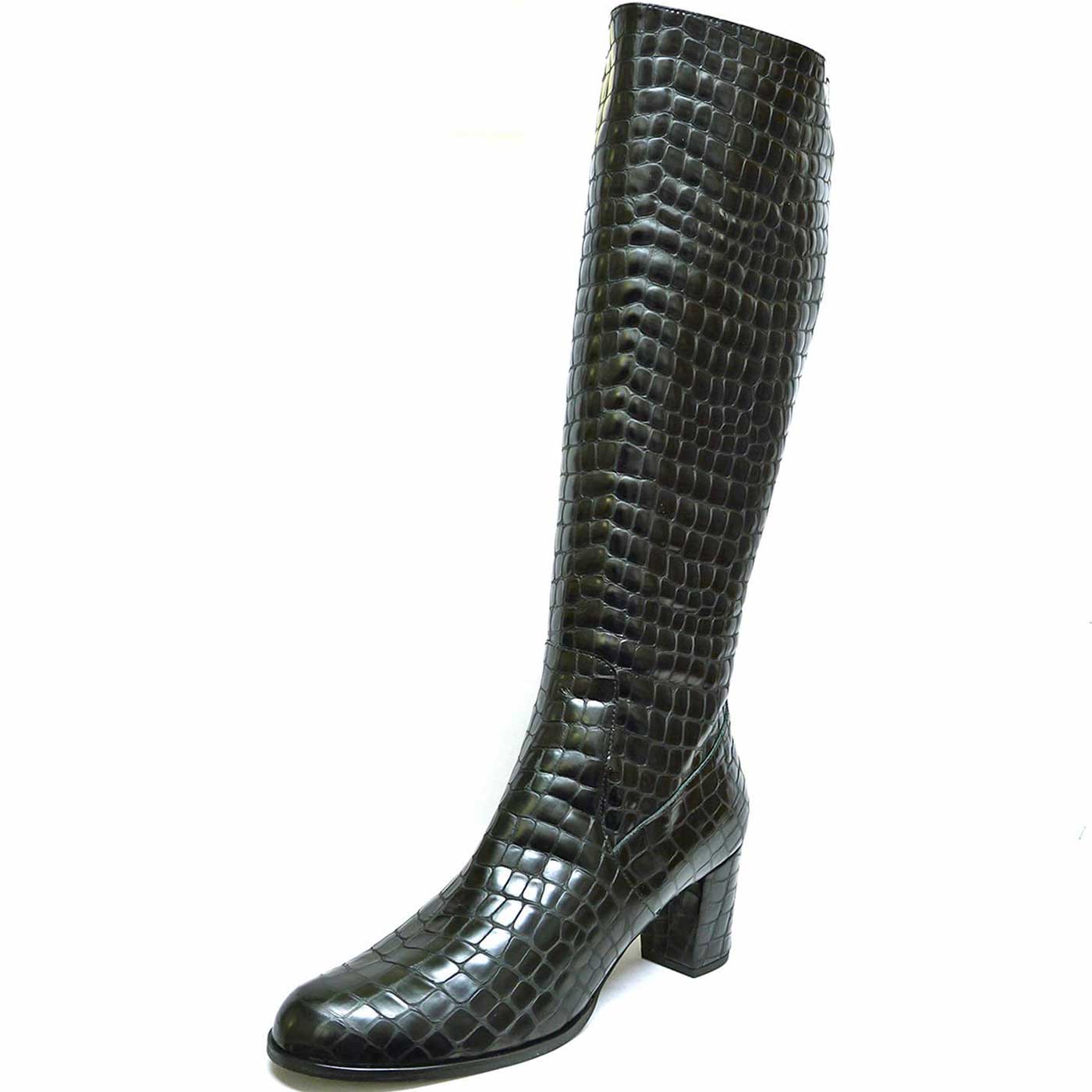 bottes croco noir chaussures femme grande taille