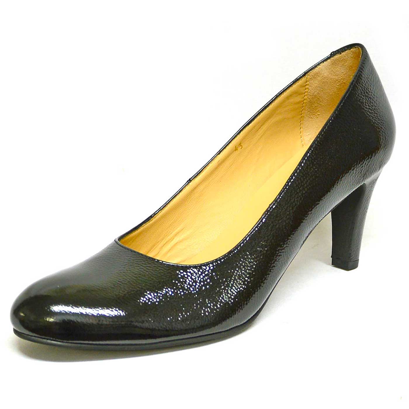 escarpins cuir fripé noir, chaussures femme grande taille