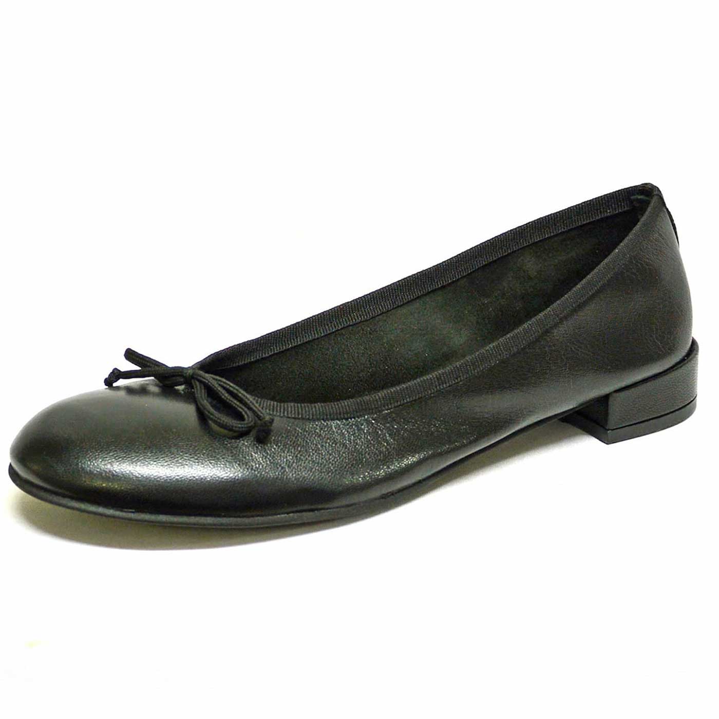 ballerines cuir lisse noir, chaussures femme grande taille