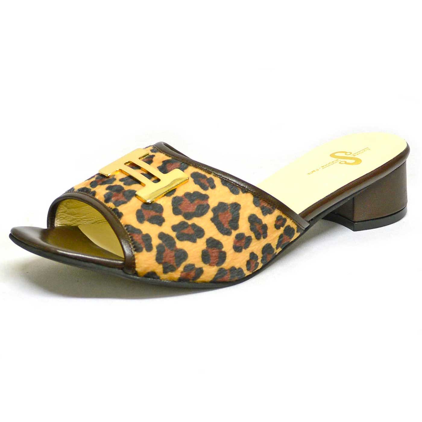 mules leopard multicolore, chaussures femme grande taille