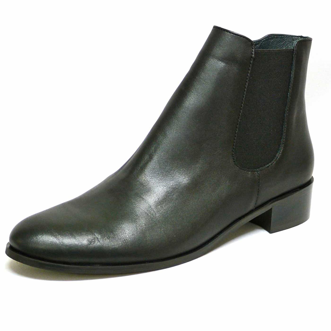 bottines cuir lisse noir, chaussures femme grande taille