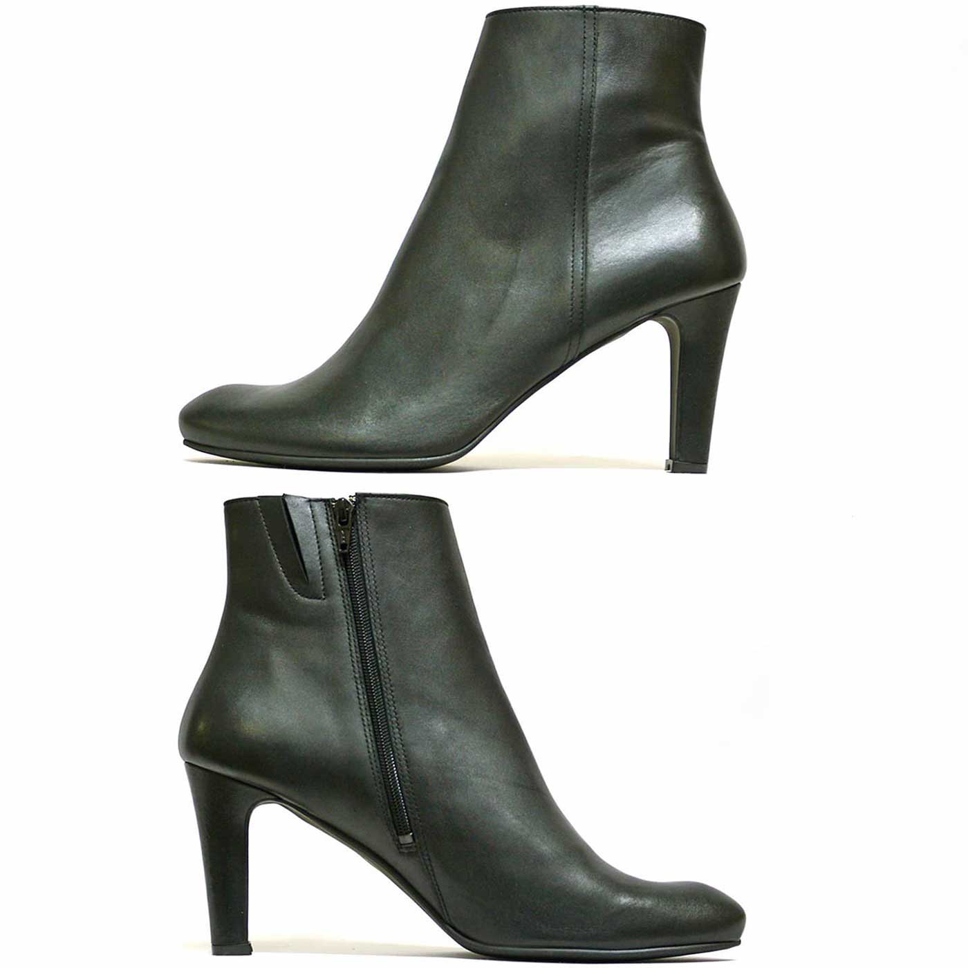 bottines cuir lisse noir, chaussures femme grande taille