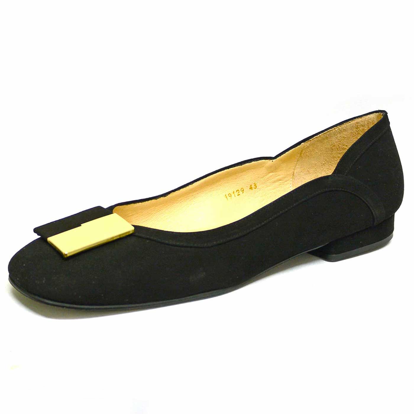 ballerines velours noir, chaussures femme grande taille