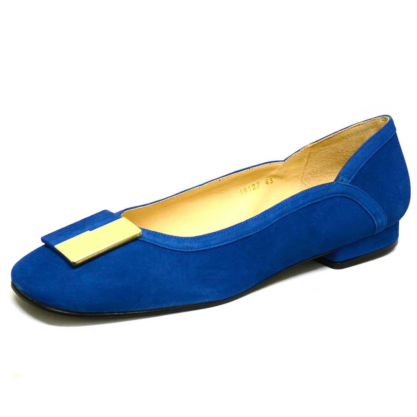 ballerines velours bleu, chaussures femme grande taille