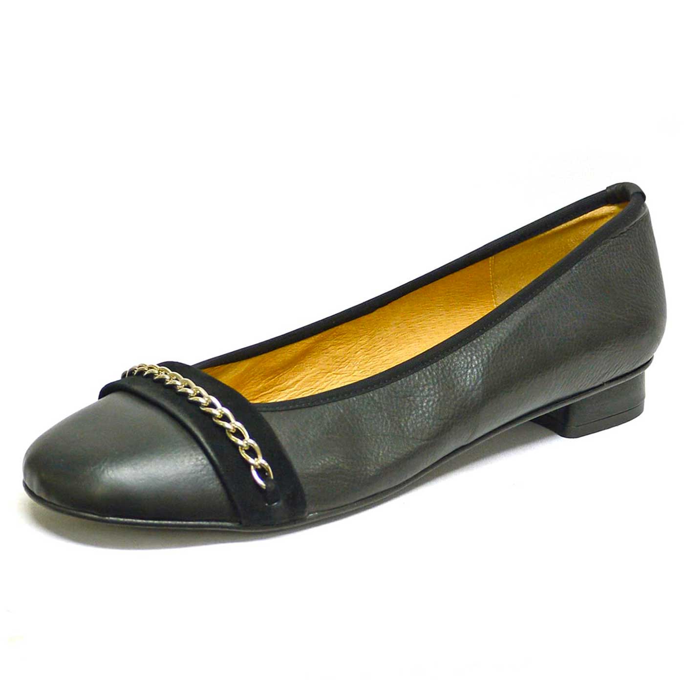 ballerines cuir lisse noir, chaussures femme grande taille