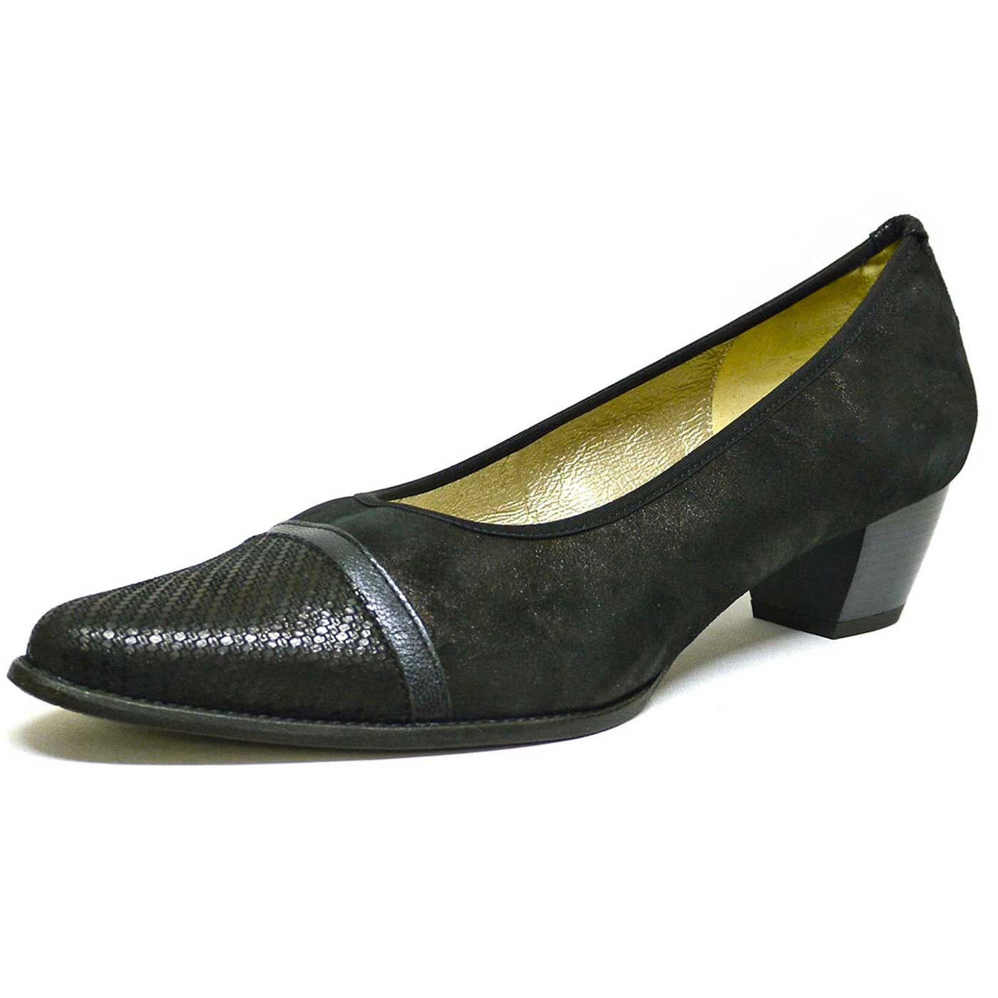 trotteurs irisé noir, chaussures femme grande taille