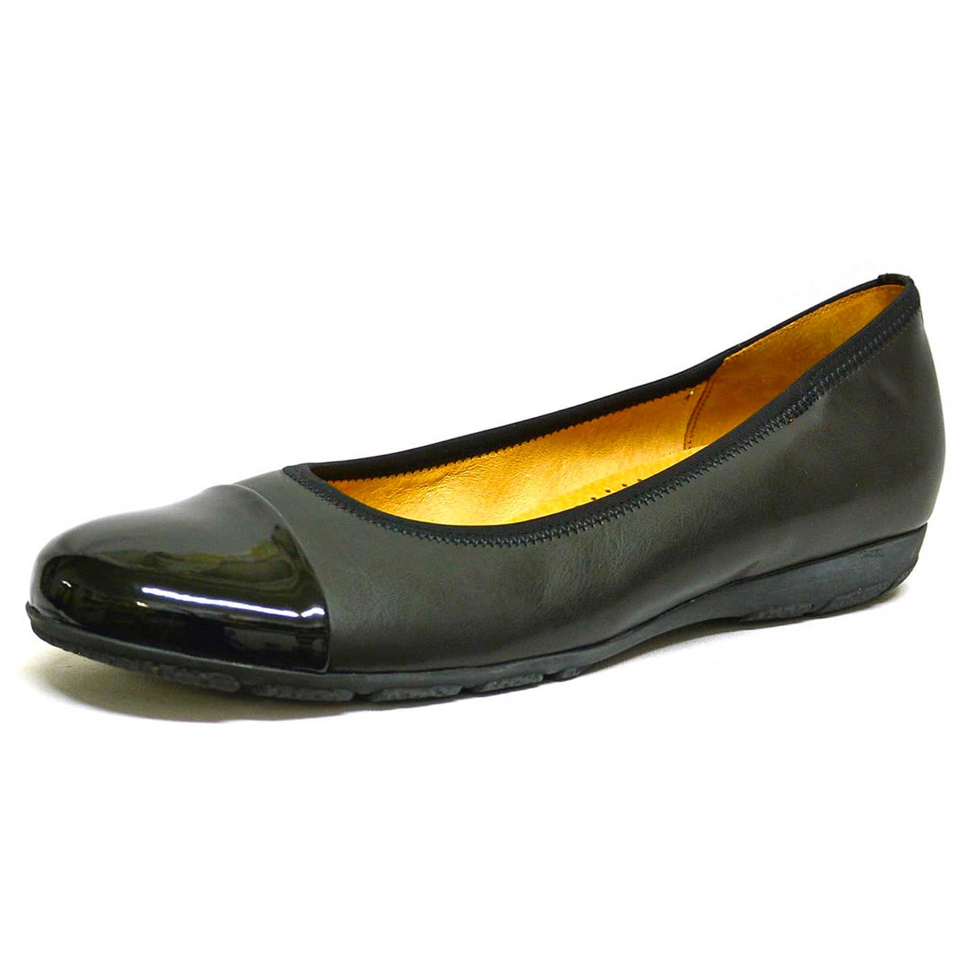 ballerines cuir lisse noir, chaussures femme grande taille