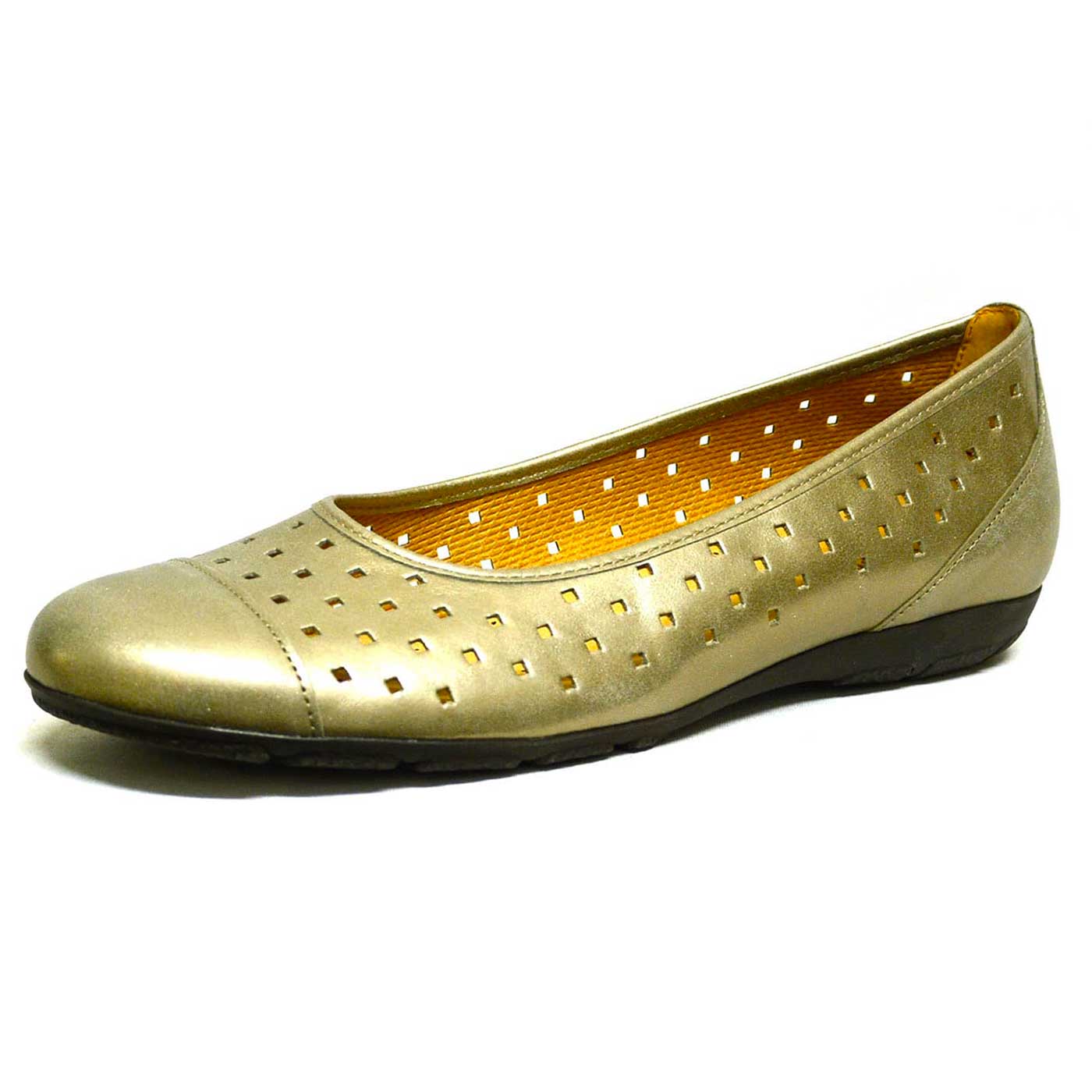 ballerines cuir lisse bronze or, chaussures femme grande taille