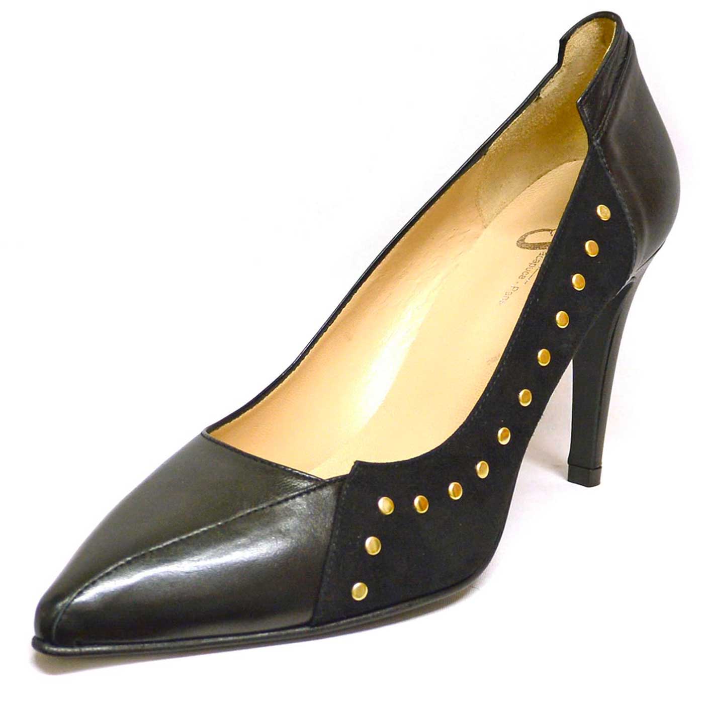 escarpins cuir lisse noir, chaussures femme grande taille