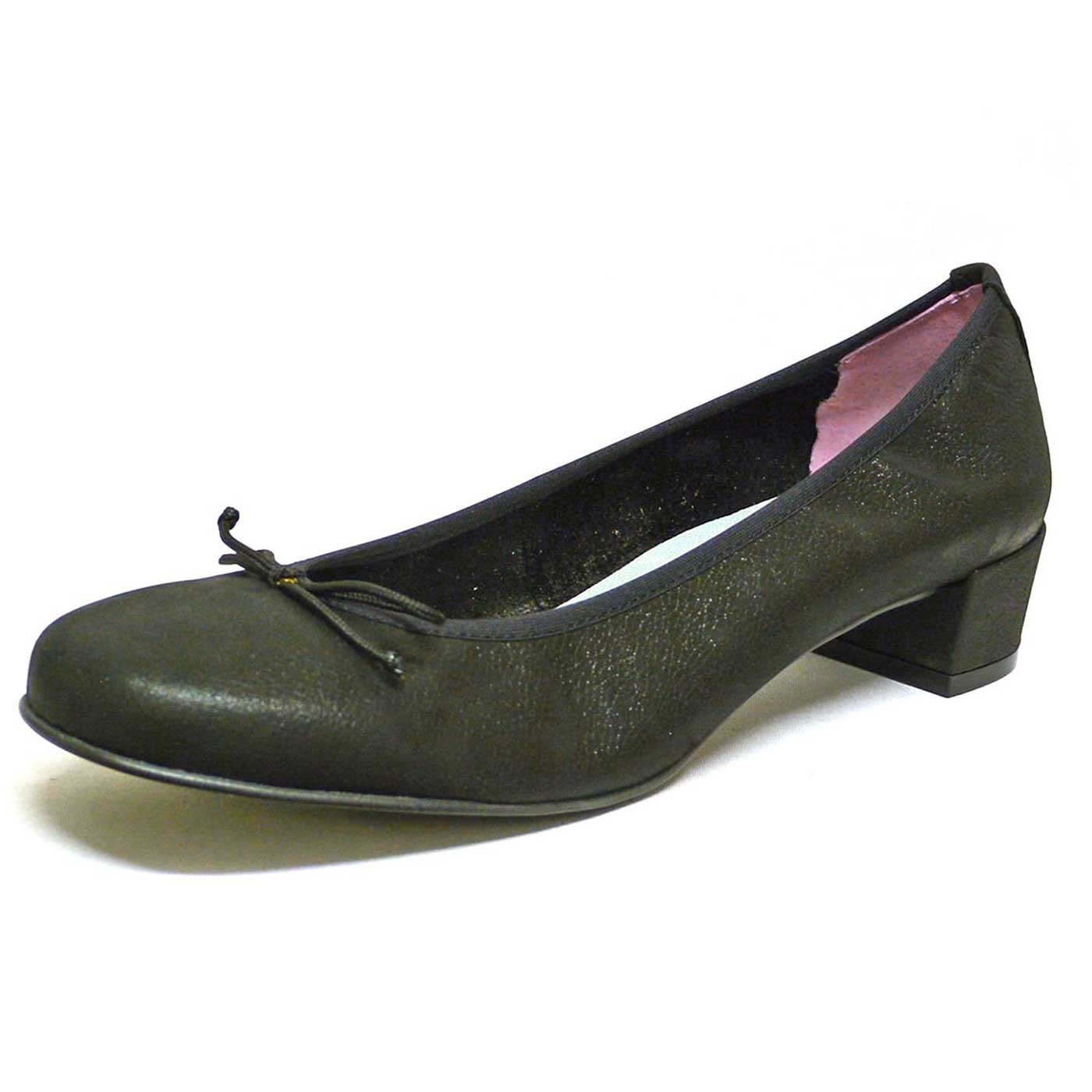 ballerines cuir grainé noir, chaussures femme grande taille