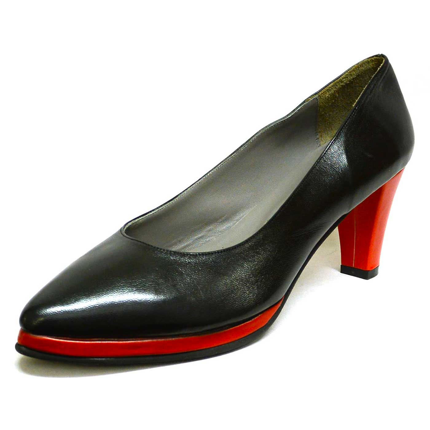 escarpins cuir lisse noir, chaussures femme grande taille