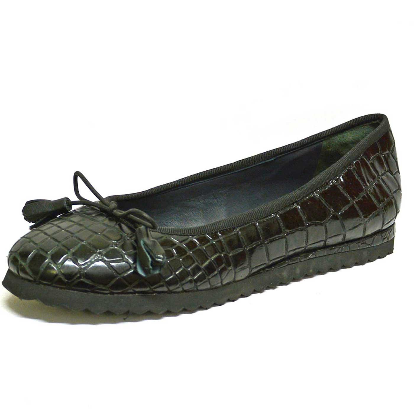 ballerines croco noir, chaussures femme grande taille