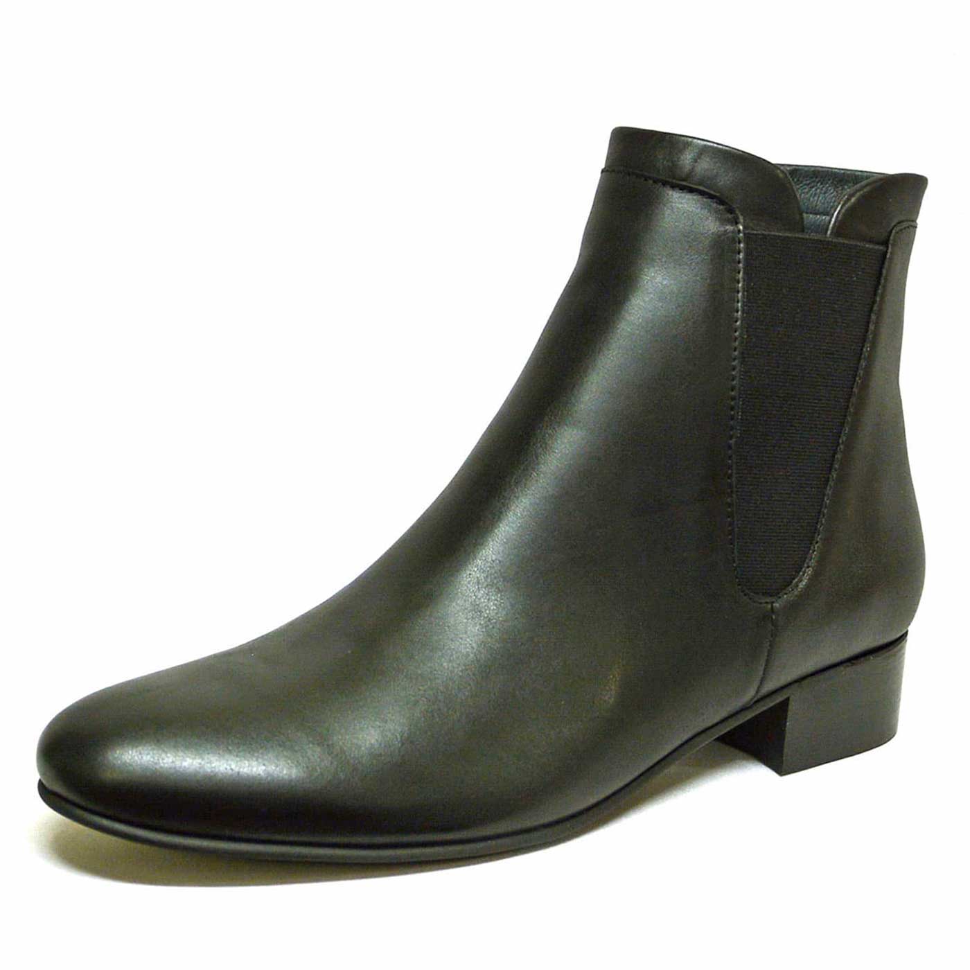 bottines cuir lisse noir, chaussures femme grande taille