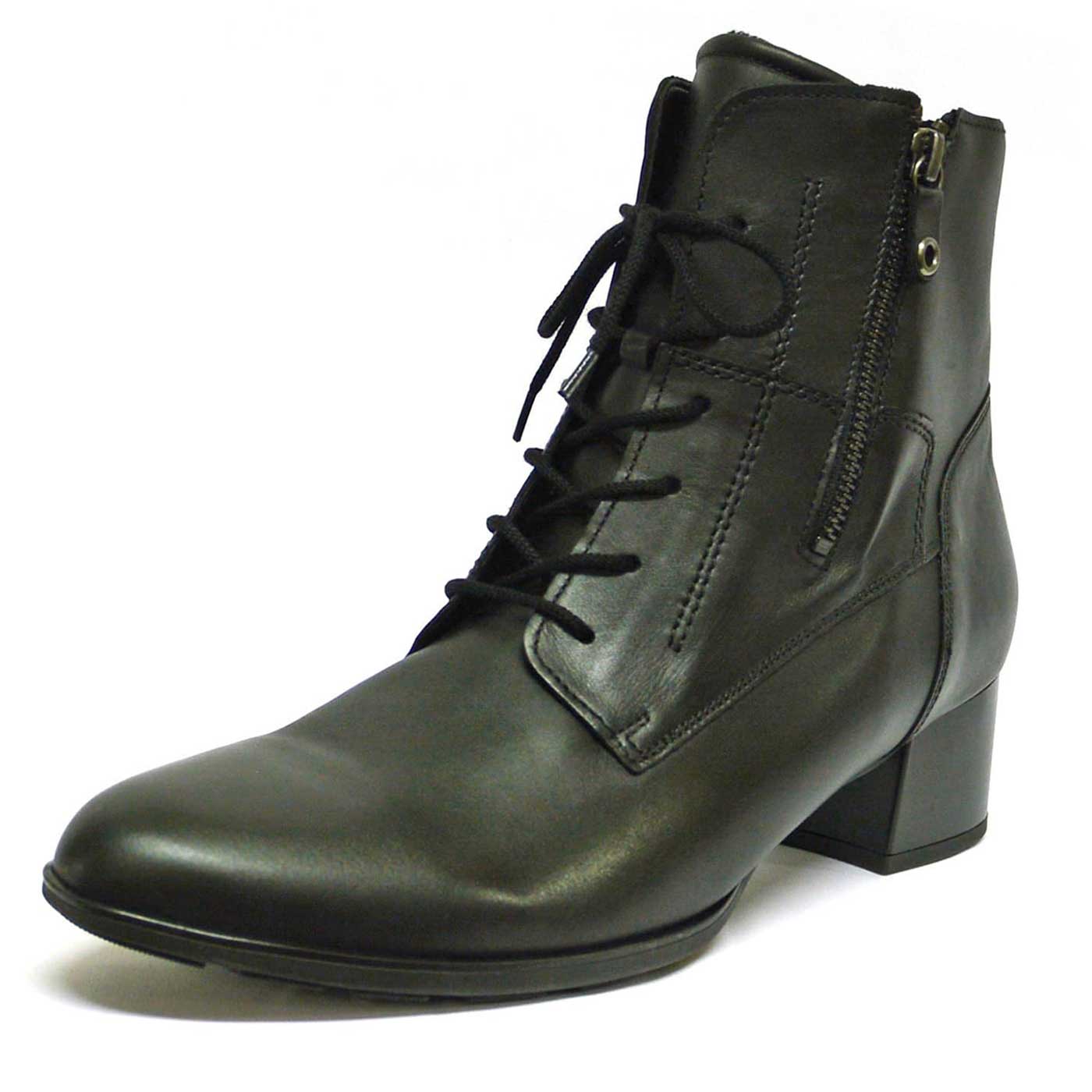 bottines cuir lisse noir, chaussures femme grande taille