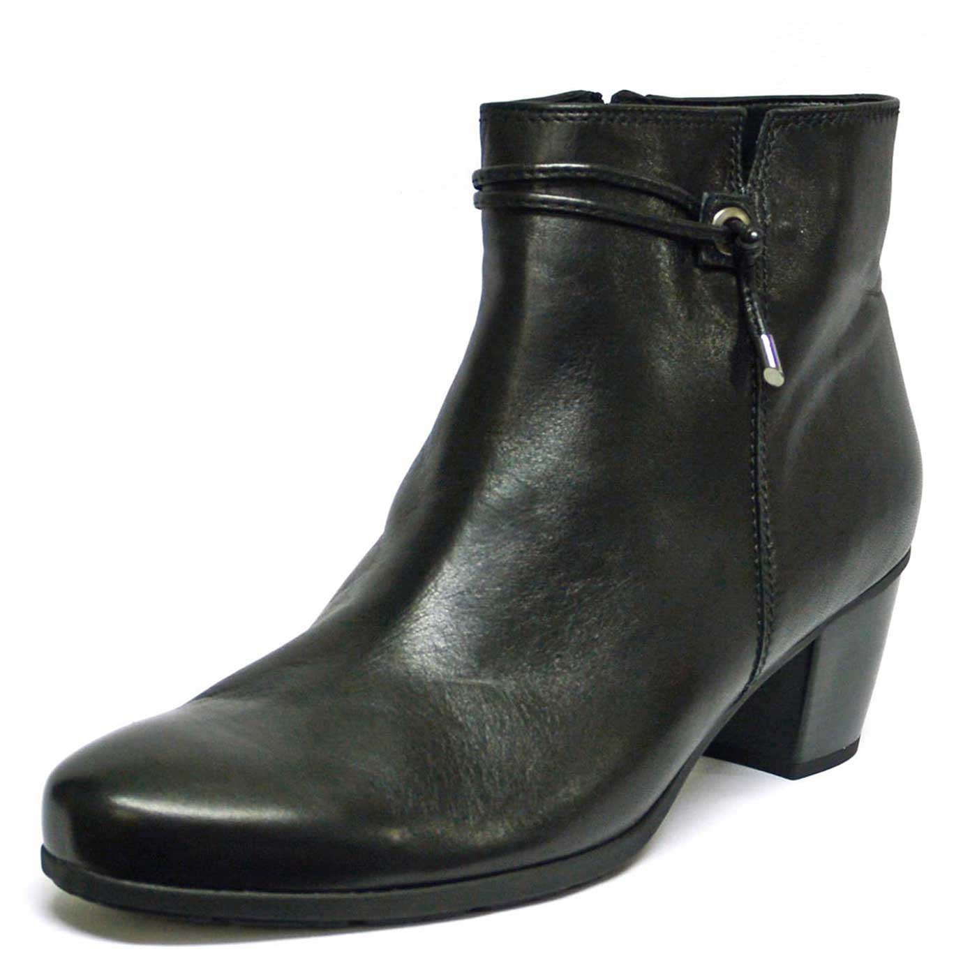 bottines cuir lisse noir, chaussures femme grande taille