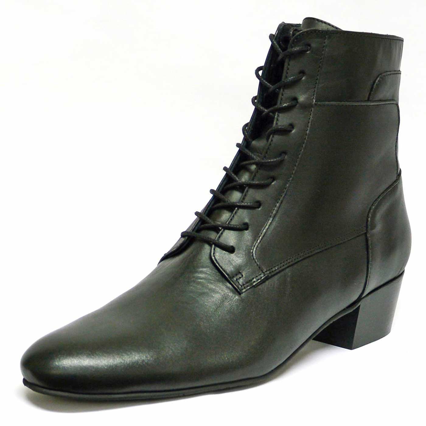 bottines cuir lisse noir, chaussures femme grande taille