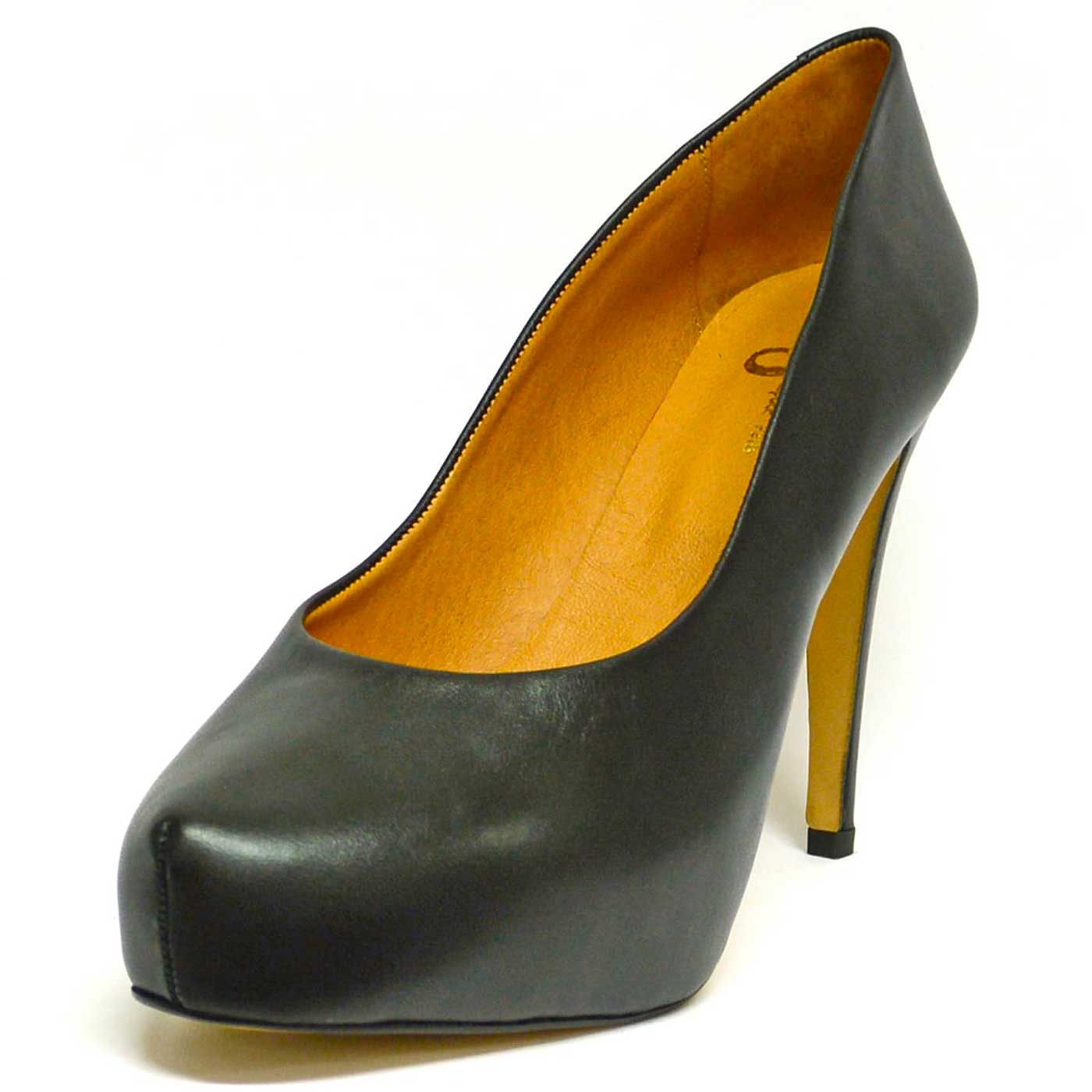 escarpins cuir lisse noir, chaussures femme grande taille