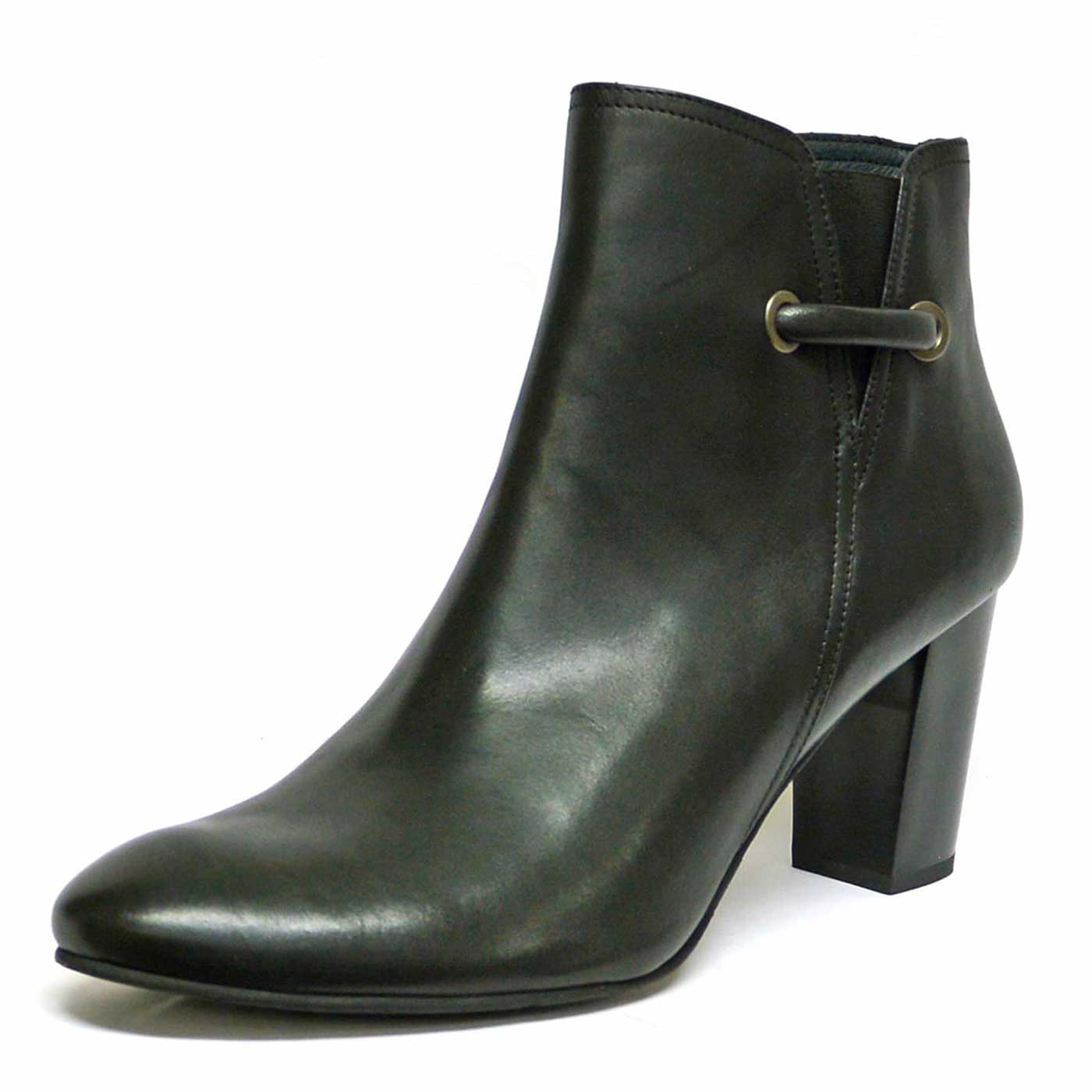 bottines cuir lisse noir, chaussures femme grande taille