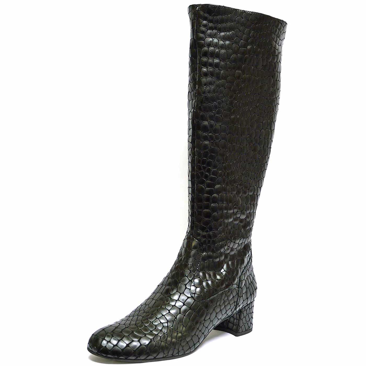 bottes croco noir, chaussures femme grande taille