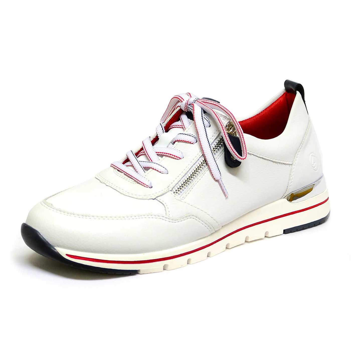 basket cuir lisse blanc, chaussures femme grande taille