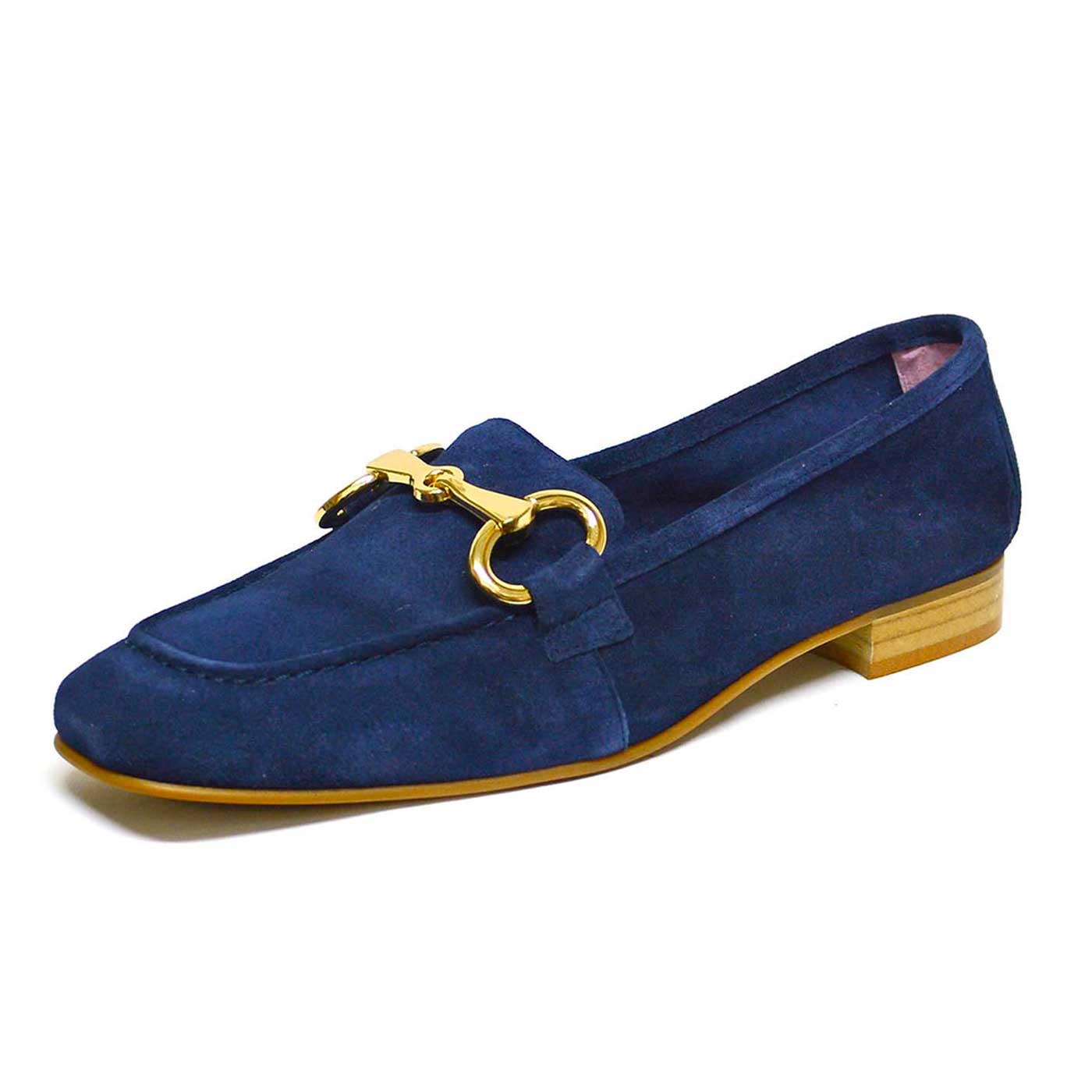 mocassins velours bleu, chaussures femme grande taille