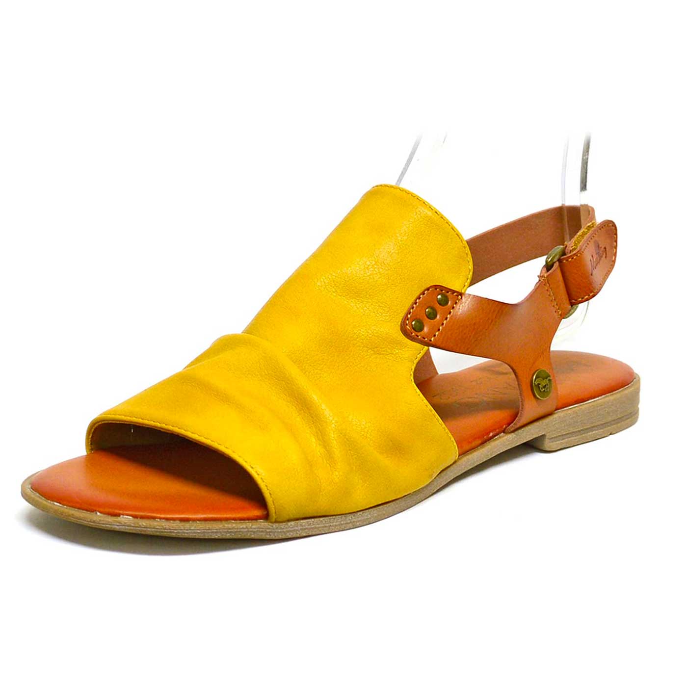 sandales simili cuir jaune marron, chaussures femme grande taille