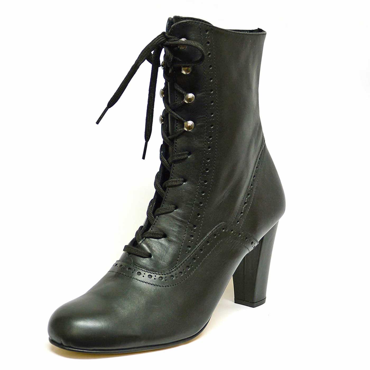 bottines cuir lisse noir, chaussures femme grande taille