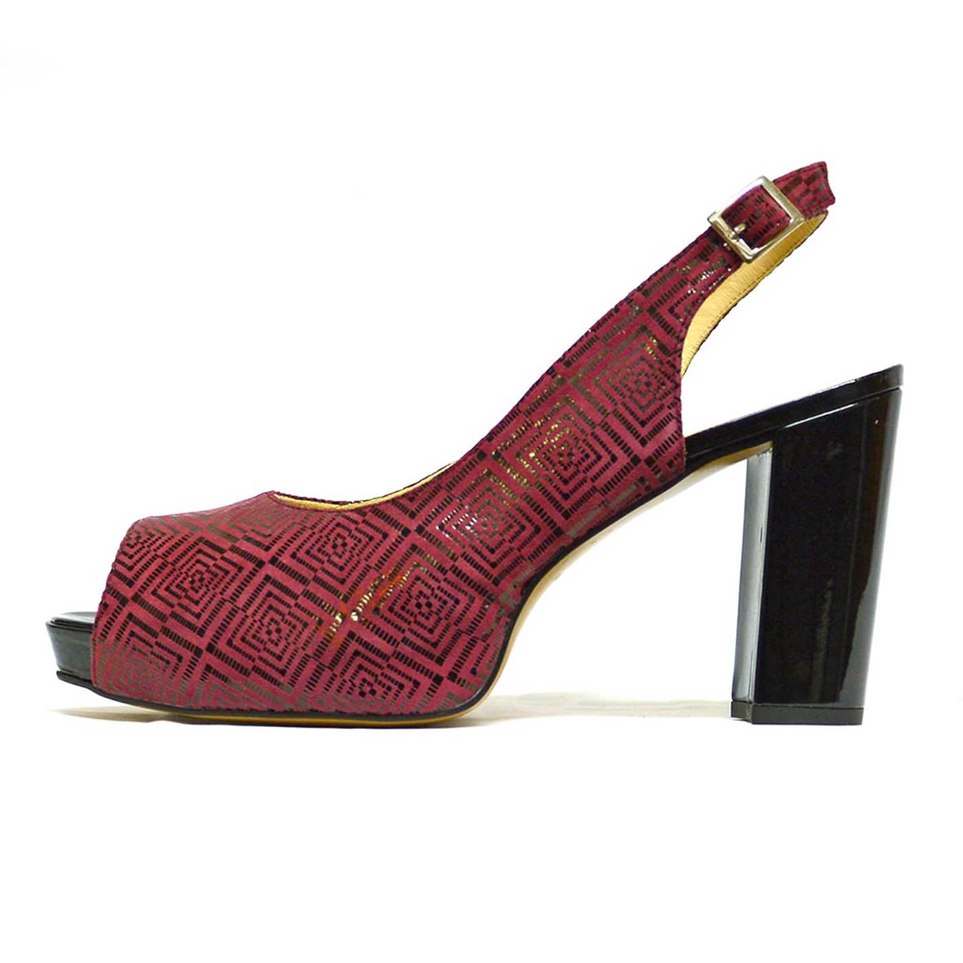 sandales velours bordeaux, chaussures femme grande taille