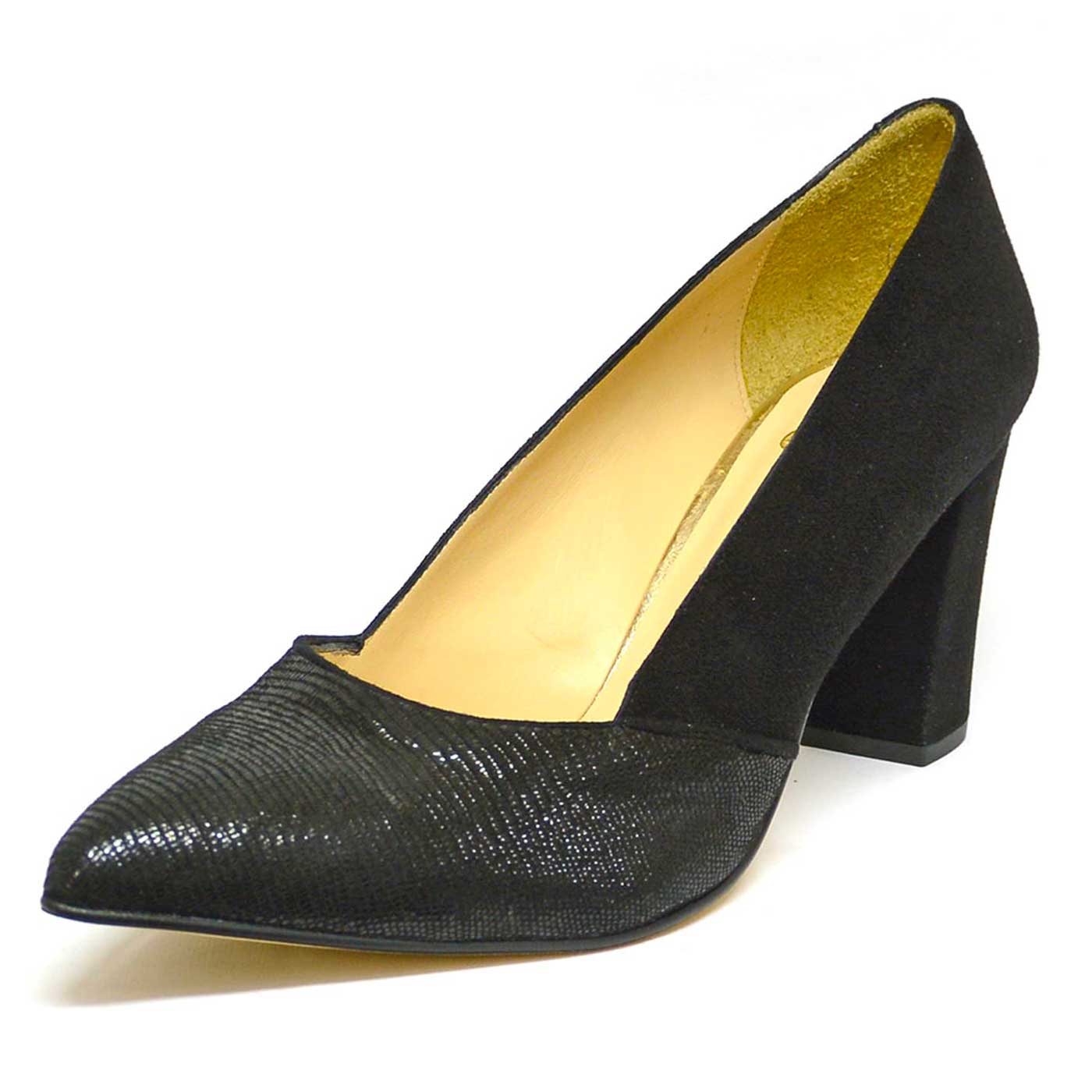 escarpins cuir lisse noir, chaussures femme grande taille