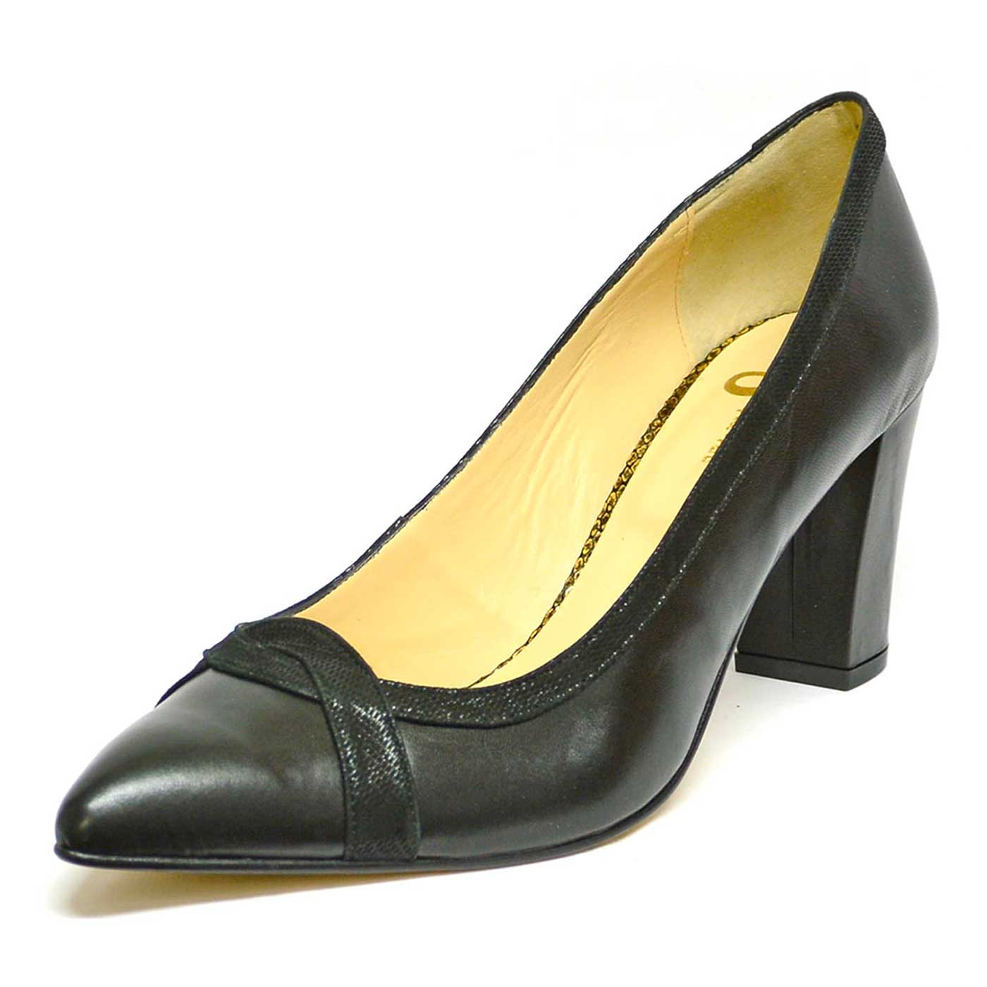 escarpins cuir lisse noir, chaussures femme grande taille