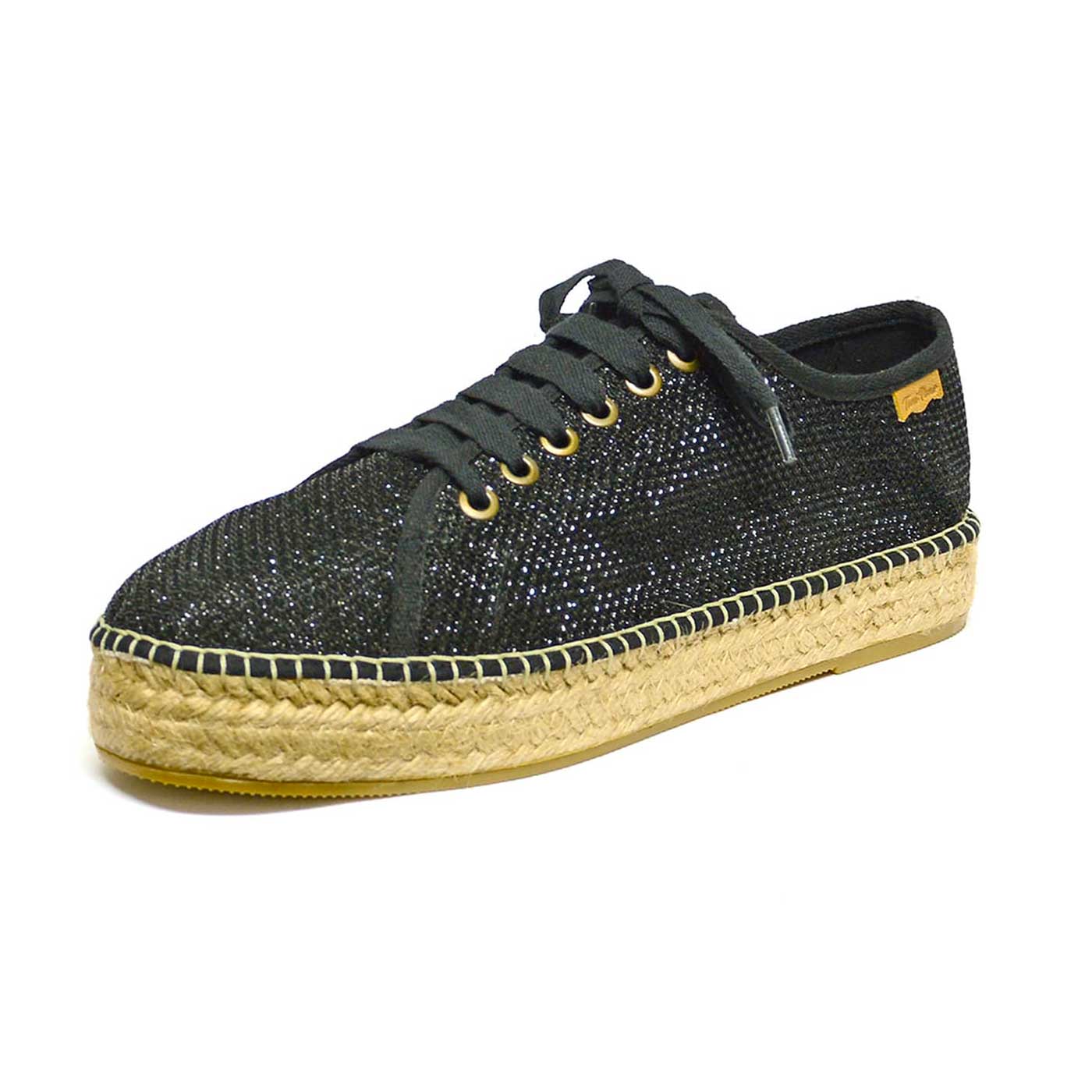 espadrilles irisé noir, chaussures femme grande taille